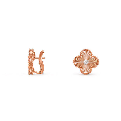 [Cadisa]CLOVER 15MM MOP DIAMOND EARRINGS COLLECTION