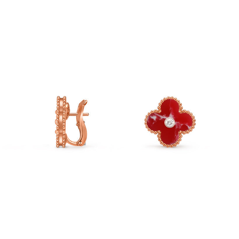 [Cadisa]CLOVER 15MM MOP DIAMOND EARRINGS COLLECTION