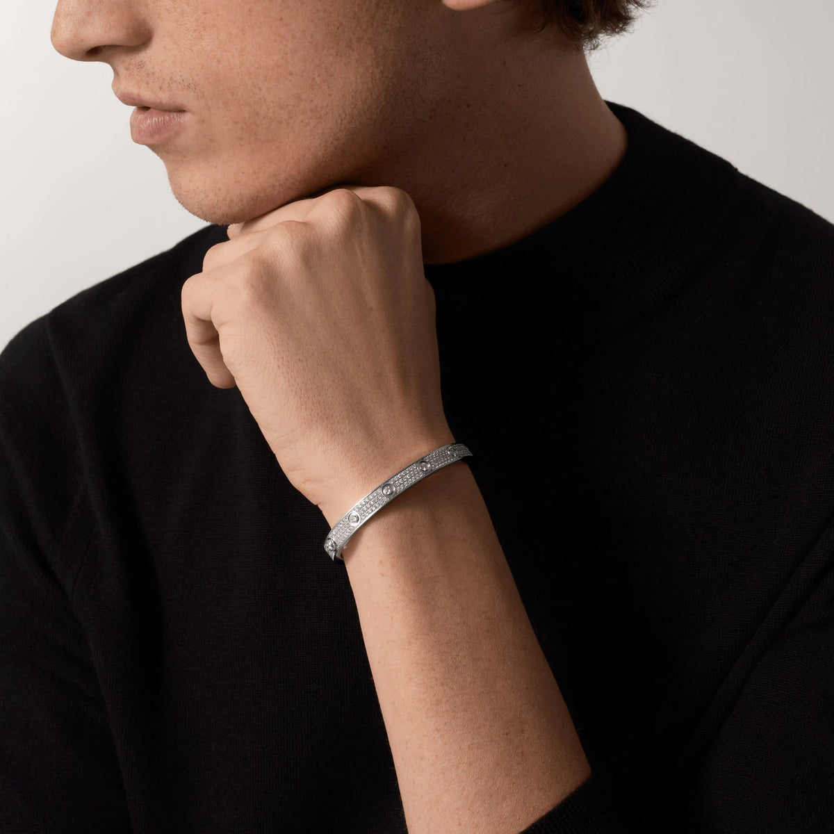 [Cadisa] LOVE BRACELET 6.1MM DIAMOND-PAVED 10 BIG DIAMONDS