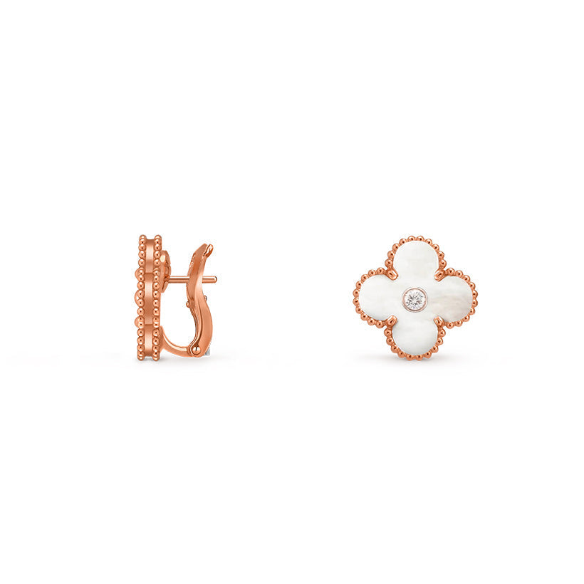 [Cadisa]CLOVER 15MM MOP DIAMOND EARRINGS COLLECTION