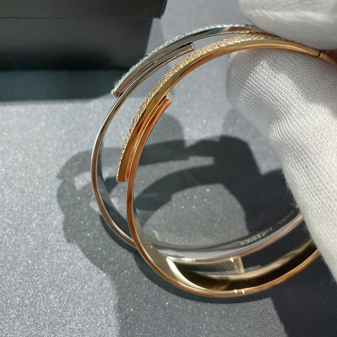 [Cadisa]Move Noa Rose Gold Pavé Diamond Bangle Bracelet