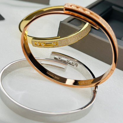 [Cadisa]Move Noa Rose Gold Pavé Diamond Bangle Bracelet