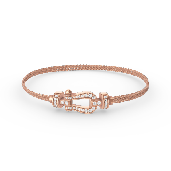 [Cadisa]FORCE SMALL HORSESHOE  DIAMOND CHAIN ROPE BRACELET