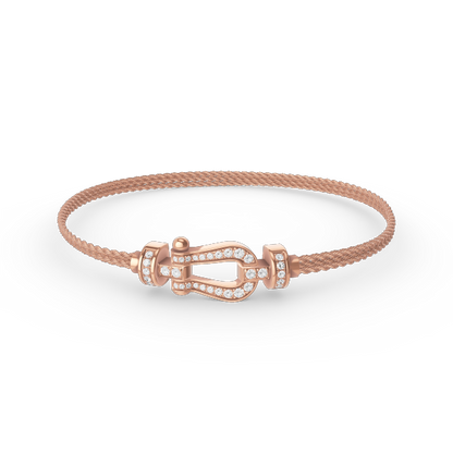 [Cadisa]FORCE SMALL HORSESHOE  DIAMOND CHAIN ROPE BRACELET