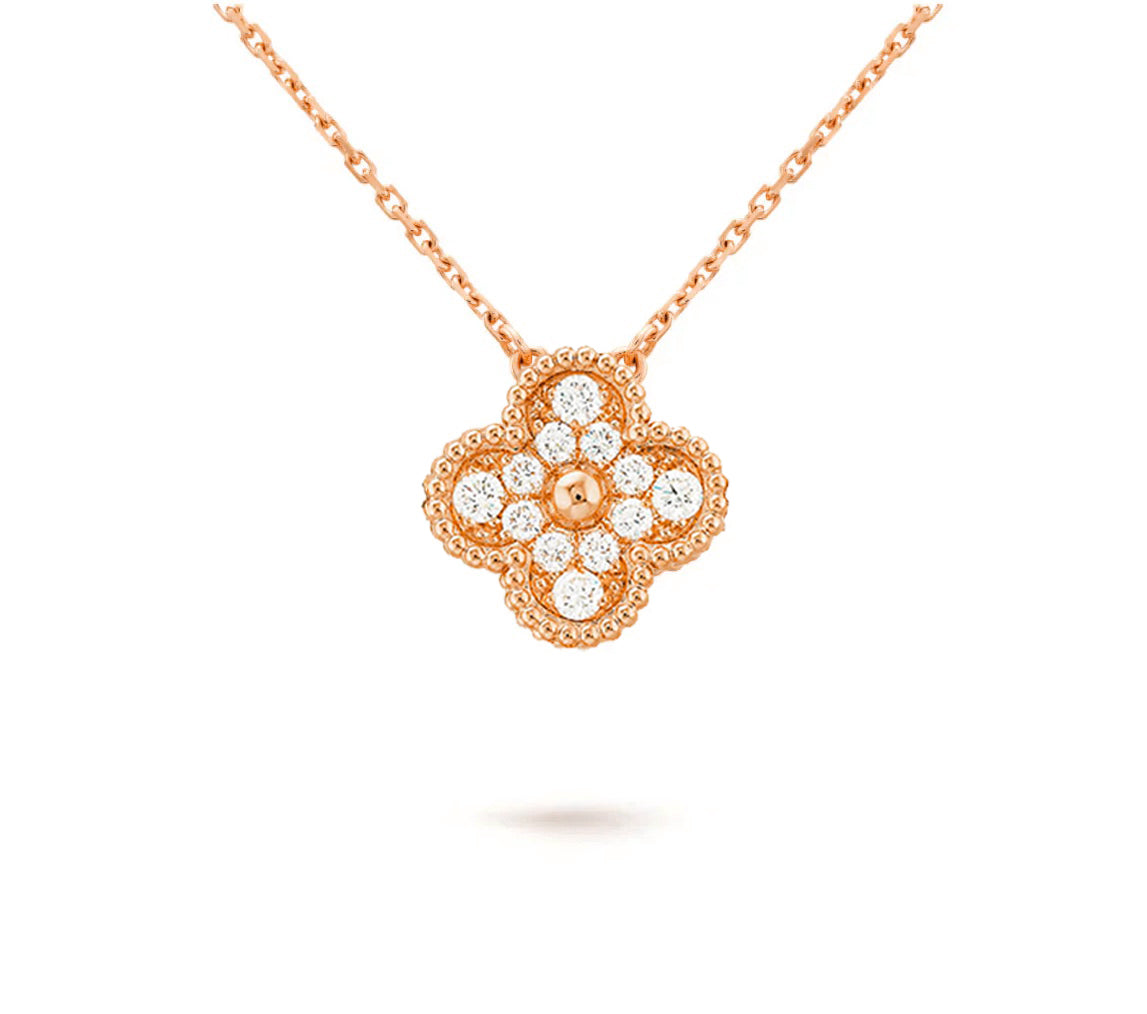 [Cadisa]CLOVER 15MM SINGLE FLOWER NECKLACE COLLECTION