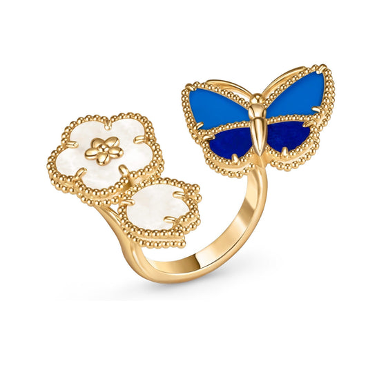 [Cadisa]LUCKY SPRING BUTTERFLY OPEN-FACE RINGS