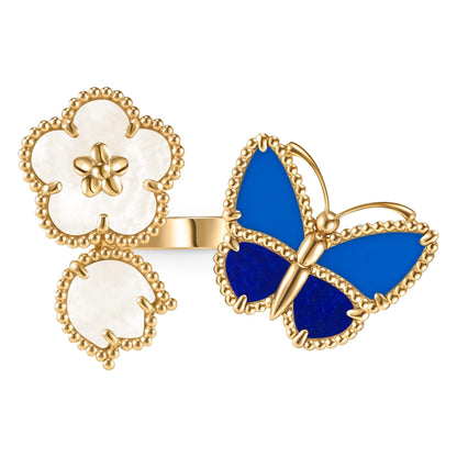 [Cadisa]LUCKY SPRING BUTTERFLY OPEN-FACE RINGS