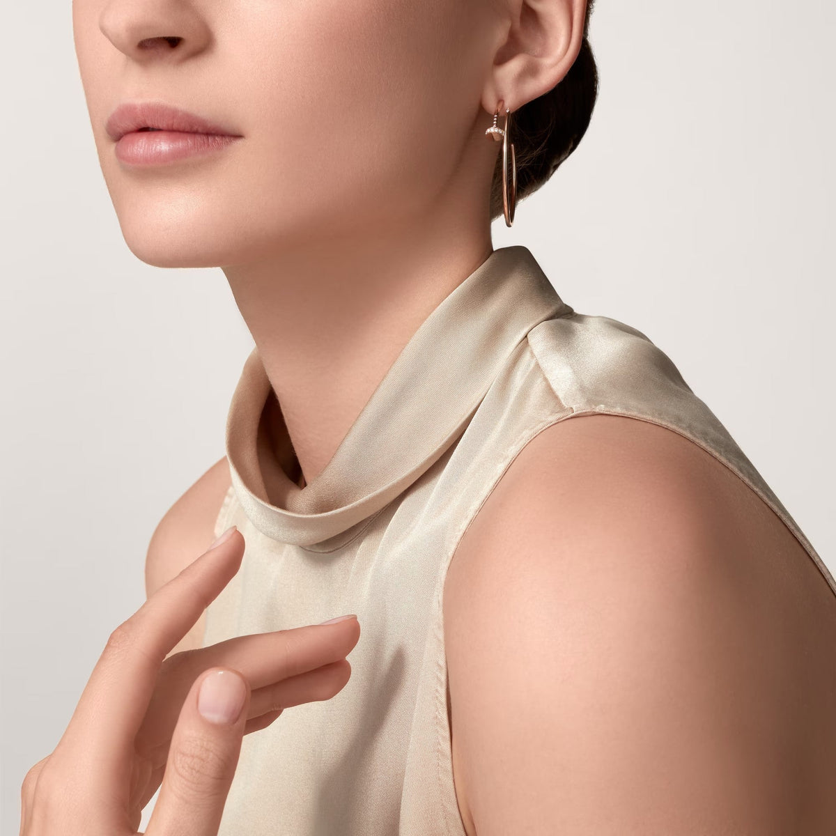 [Cadisa] JUSTE HALF DIAMOND LARGE EARRINGS