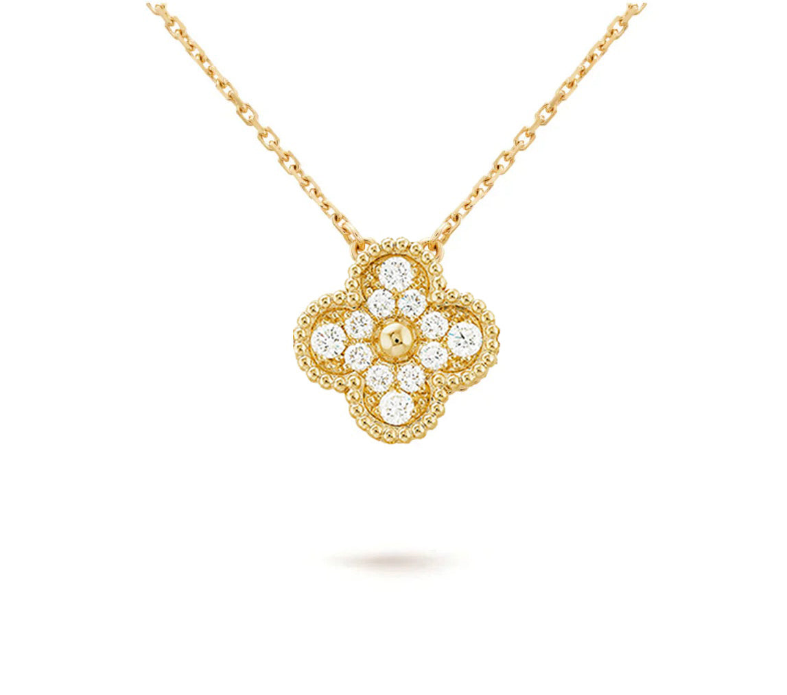 [Cadisa]CLOVER 15MM SINGLE FLOWER NECKLACE COLLECTION