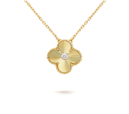 [Cadisa]CLOVER 15MM DIAMOND SINGLE FLOWER NECKLACE COLLECTION