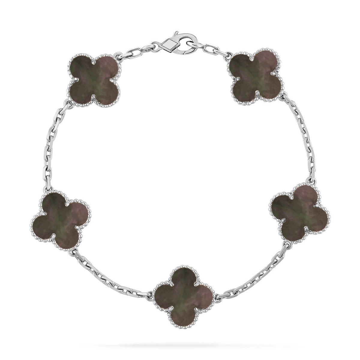 [Cadisa] CLOVER 5 MOTIF GRAY MOP BRACELET COLLECTION