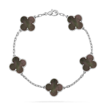 [Cadisa] CLOVER 5 MOTIF GRAY MOP BRACELET COLLECTION