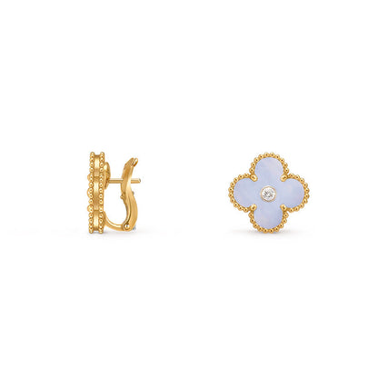 [Cadisa]CLOVER 15MM MOP DIAMOND EARRINGS COLLECTION