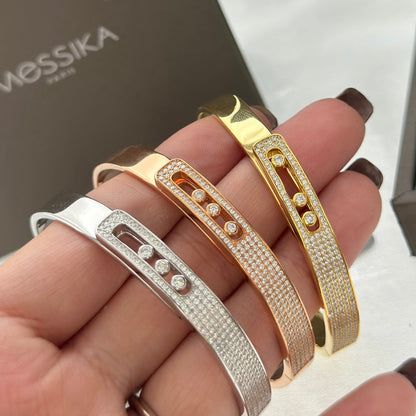 [Cadisa]Move Noa Rose Gold Pavé Diamond Bangle Bracelet