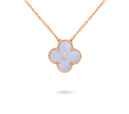 [Cadisa]CLOVER 15MM DIAMOND SINGLE FLOWER NECKLACE COLLECTION
