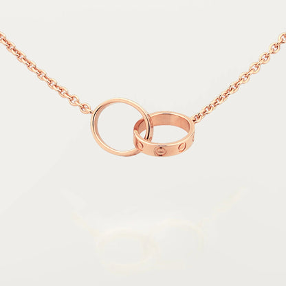 [Cadisa] LOVE DOUBLE RING NECKLACE