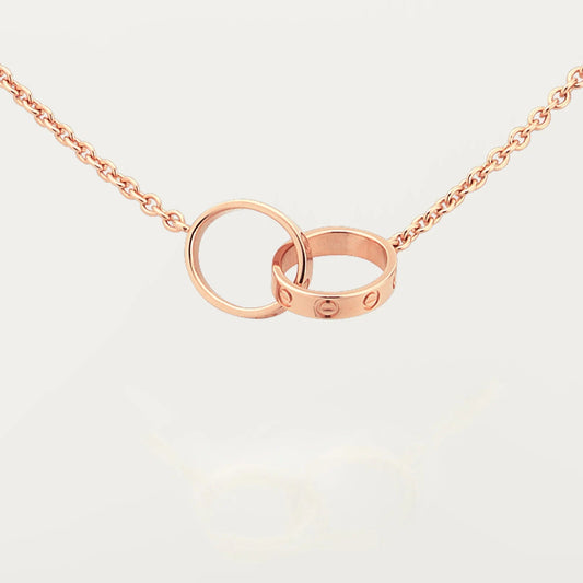 [Cadisa] LOVE DOUBLE RING NECKLACE