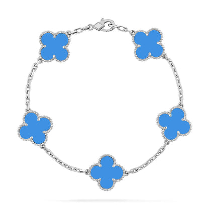 [Cadisa] CLOVER 5 MOTIF BLUE AGATE BRACELET COLLECTION