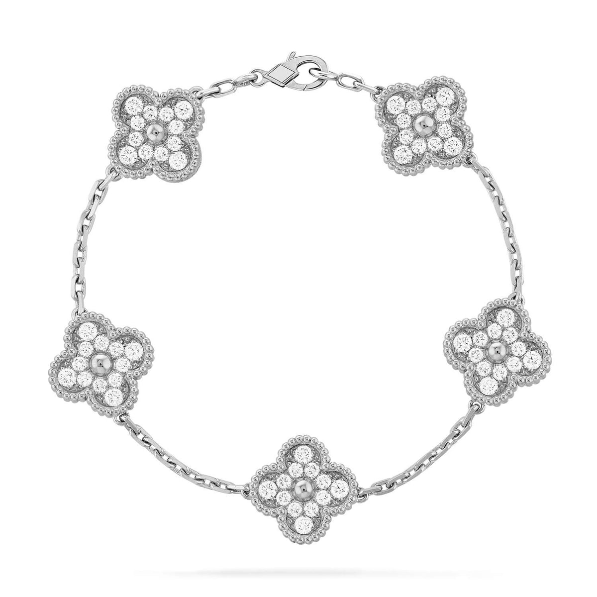 [Cadisa] CLOVER 5 MOTIF FULL DIAMOND BRACELET COLLECTION