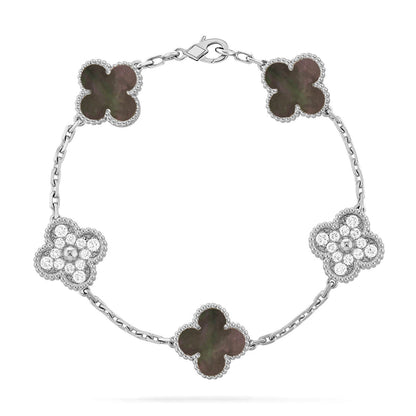 [Cadisa] CLOVER 5 MOTIF GRAY MOP BRACELET COLLECTION