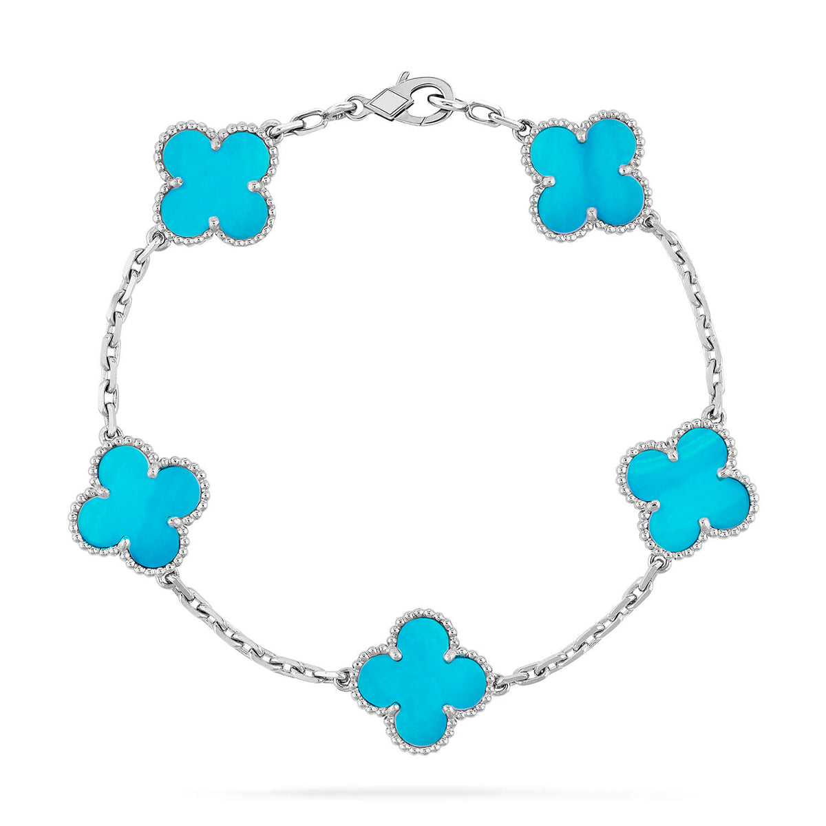 [Cadisa] CLOVER 5 MOTIF TURQUOISE BRACELET COLLECTION