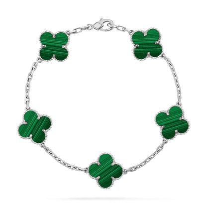 [Cadisa] CLOVER 5 MOTIF MALACHITE BRACELET COLLECTION