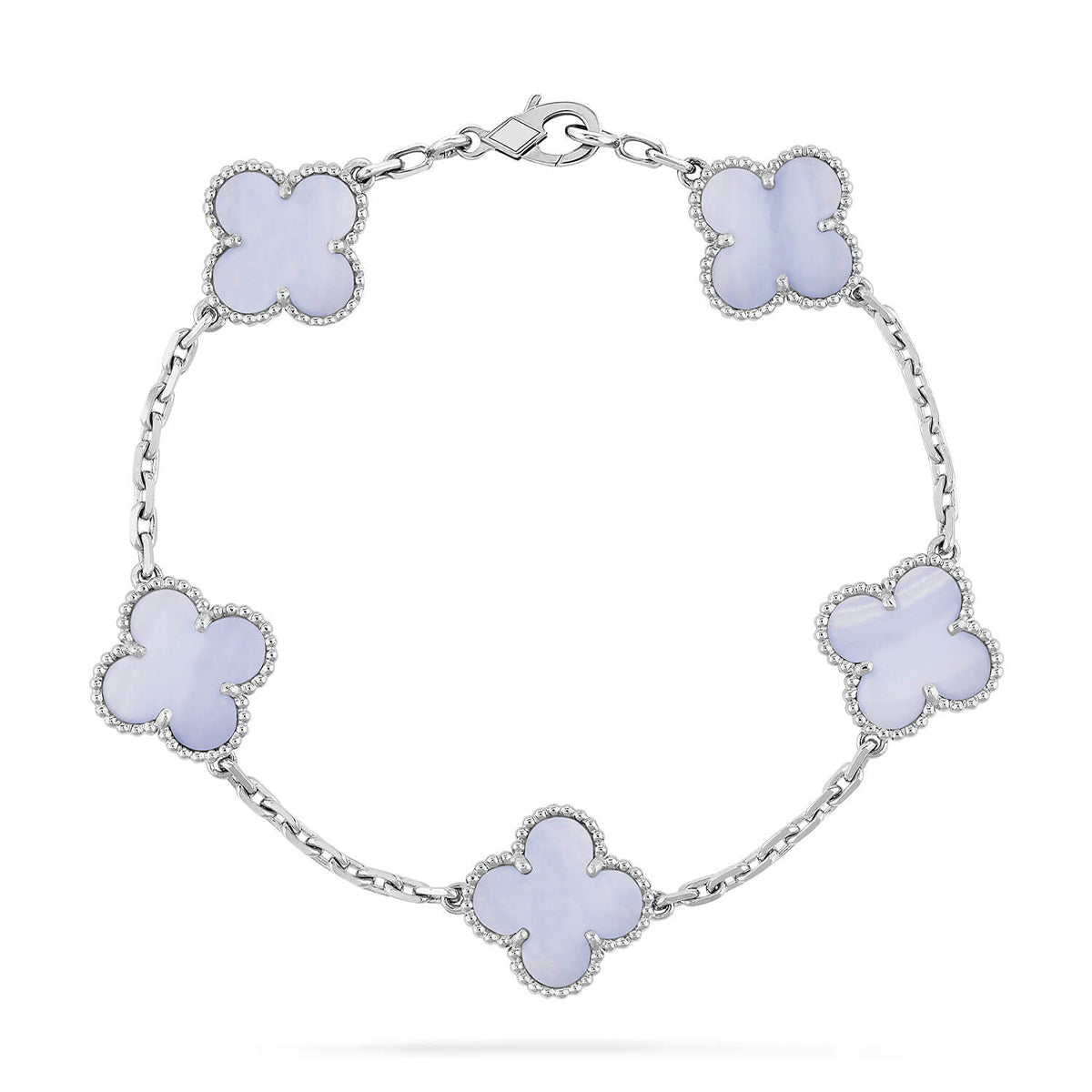 [Cadisa] CLOVER 5 MOTIF PURPLE CHALCEDONY BRACELET COLLECTION