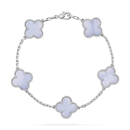 [Cadisa] CLOVER 5 MOTIF PURPLE CHALCEDONY BRACELET COLLECTION