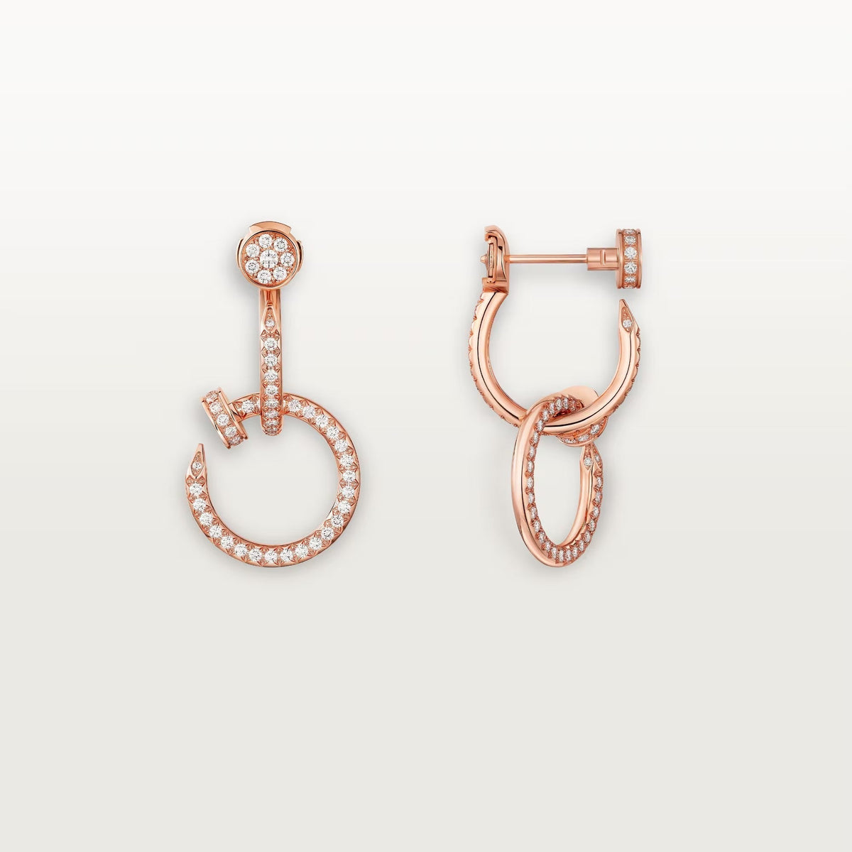 [Cadisa] JUSTE FULL DIAMOND DOUBLE EARRINGS