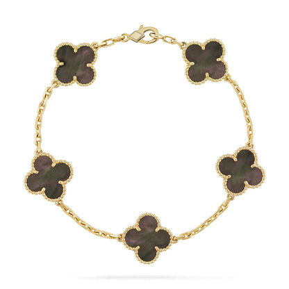 [Cadisa] CLOVER 5 MOTIF GRAY MOP BRACELET COLLECTION