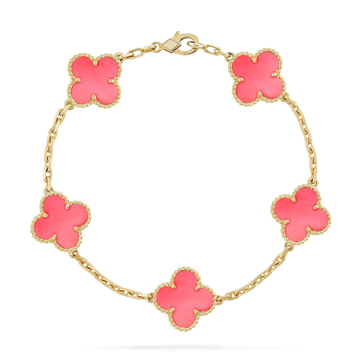 [Cadisa] CLOVER 5 MOTIFS  PINK MOP BRACELET COLLECTION