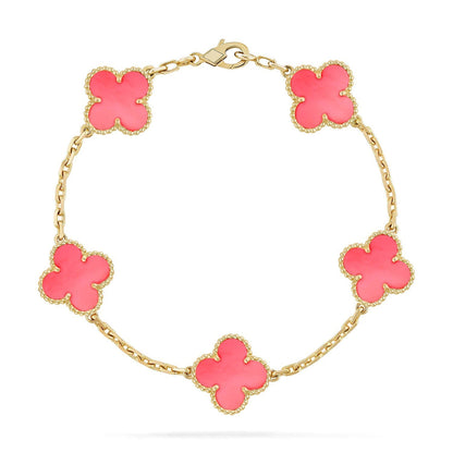 [Cadisa] CLOVER 5 MOTIFS  PINK MOP BRACELET COLLECTION