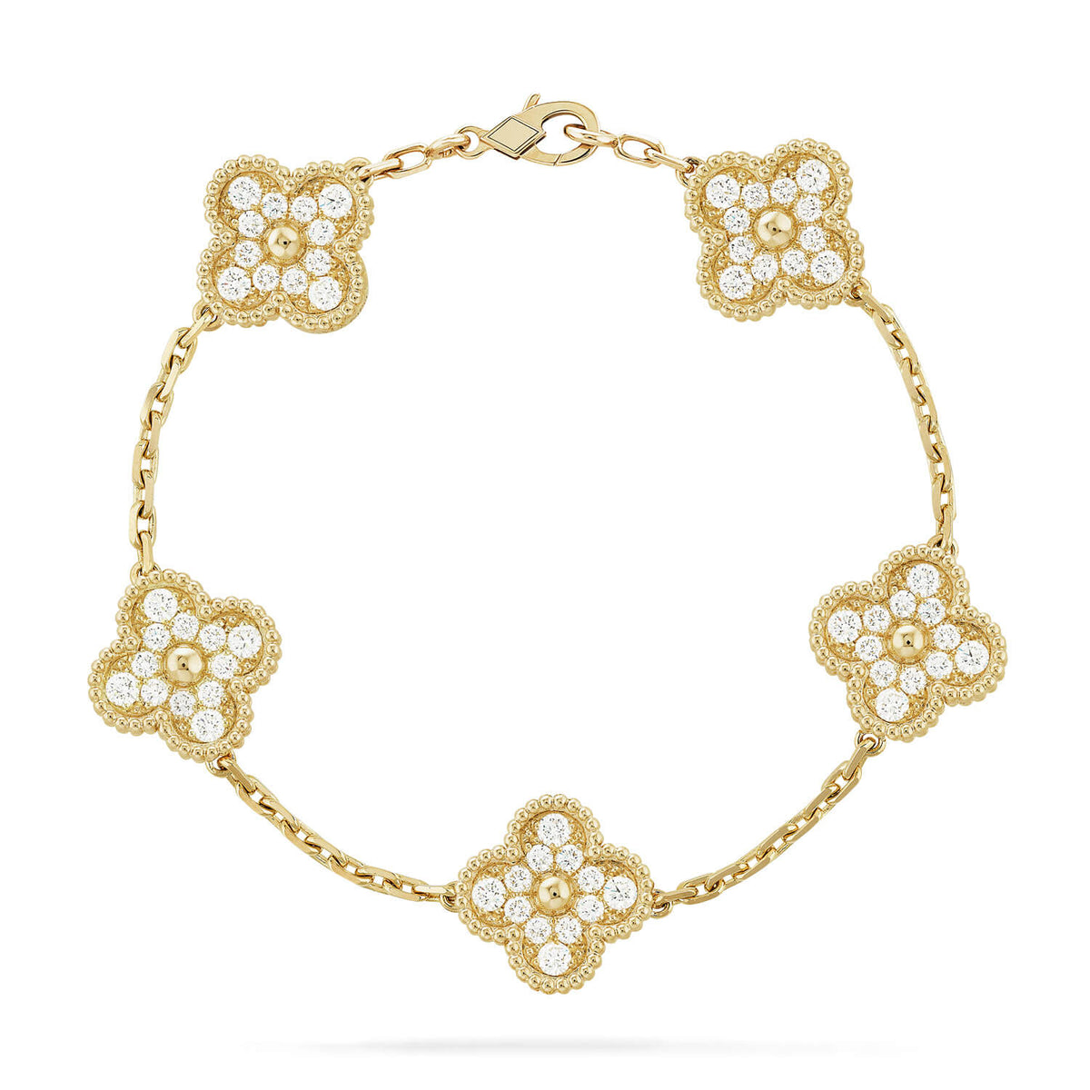 [Cadisa] CLOVER 5 MOTIF FULL DIAMOND BRACELET COLLECTION