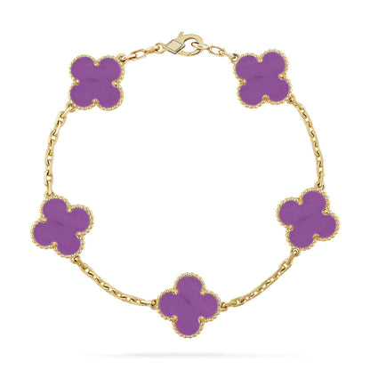 [Cadisa] CLOVER 5 MOTIF VIOLET BRACELET COLLECTION