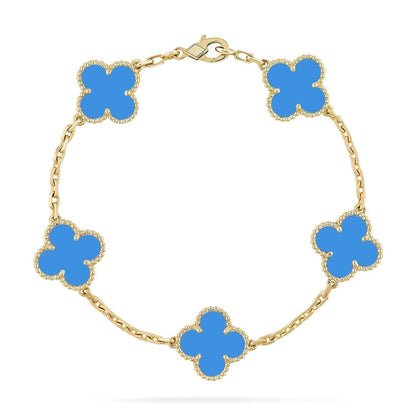 [Cadisa] CLOVER 5 MOTIF BLUE AGATE BRACELET COLLECTION