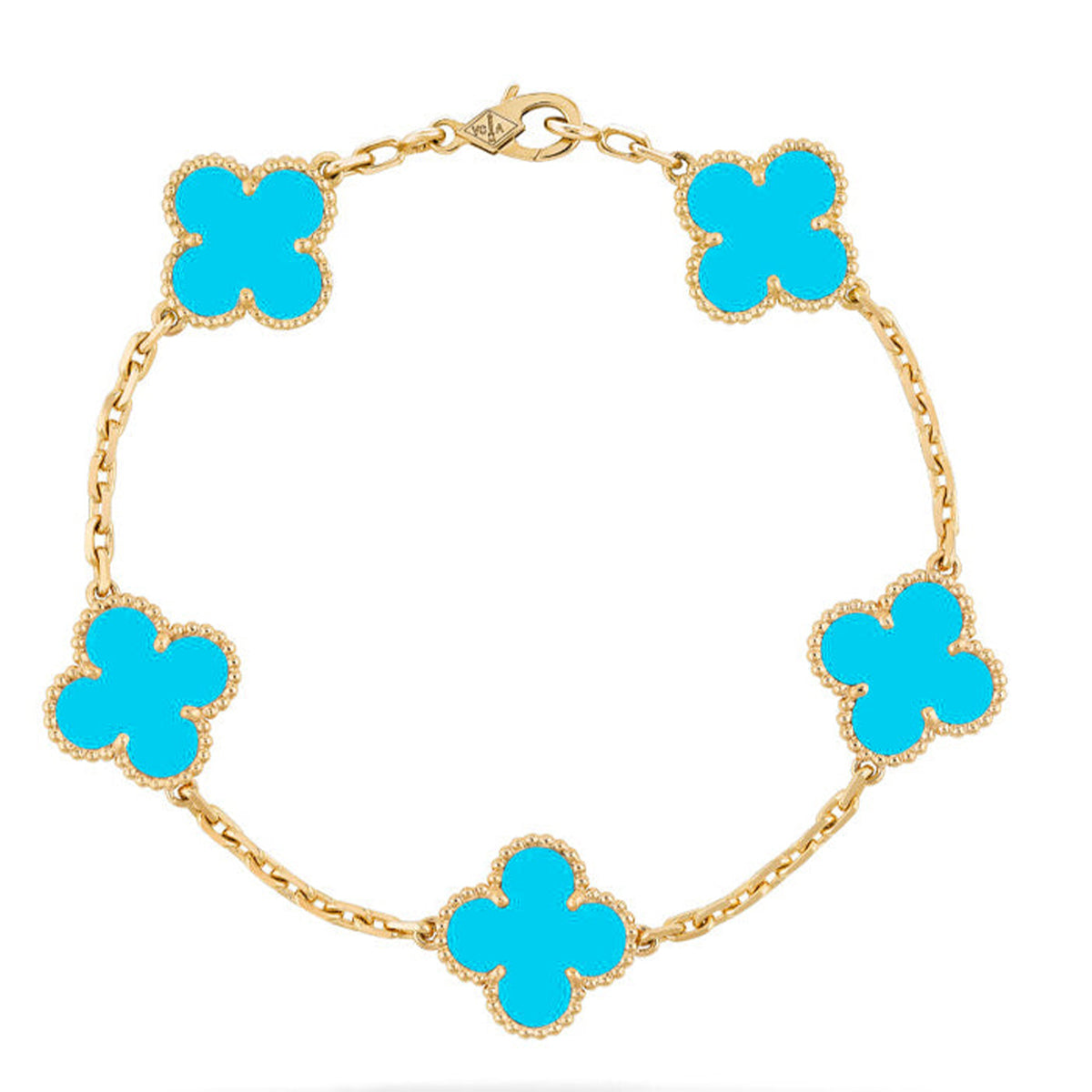 [Cadisa] CLOVER 5 MOTIF TURQUOISE BRACELET COLLECTION