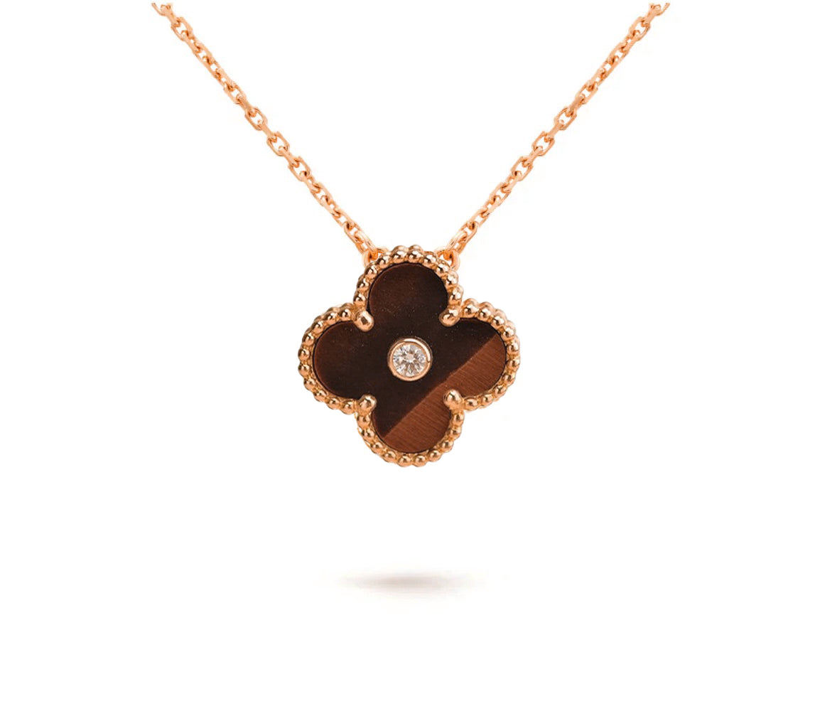 [Cadisa]CLOVER 15MM DIAMOND SINGLE FLOWER NECKLACE COLLECTION