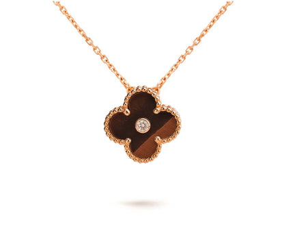 [Cadisa]CLOVER 15MM DIAMOND SINGLE FLOWER NECKLACE COLLECTION