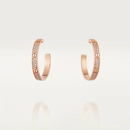 [Cadisa] LOVE EARRINGS 3.6MM DIAMOND PAVED