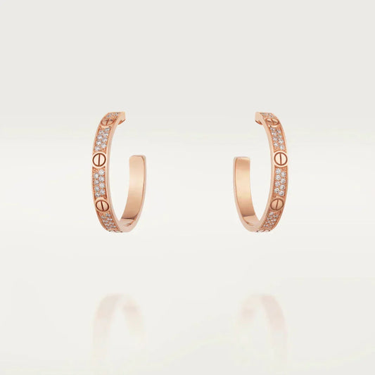 [Cadisa] LOVE EARRINGS 3.6MM DIAMOND PAVED