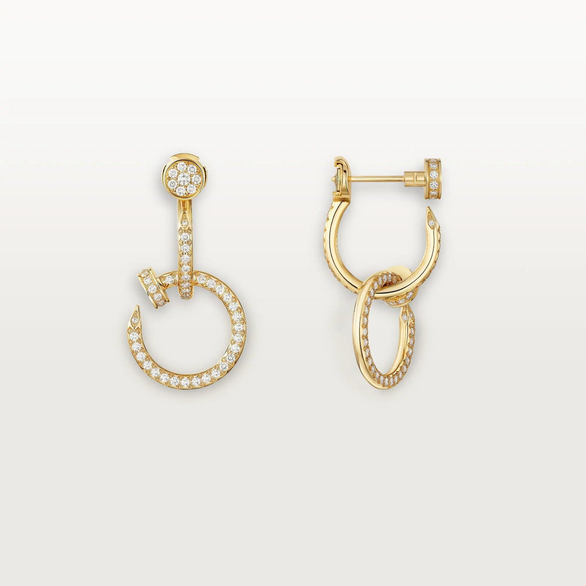 [Cadisa] JUSTE FULL DIAMOND DOUBLE EARRINGS