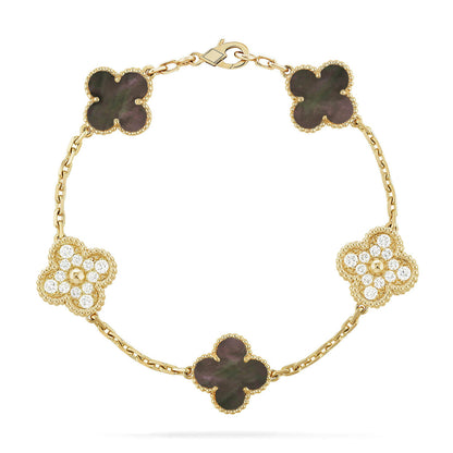 [Cadisa] CLOVER 5 MOTIF GRAY MOP BRACELET COLLECTION