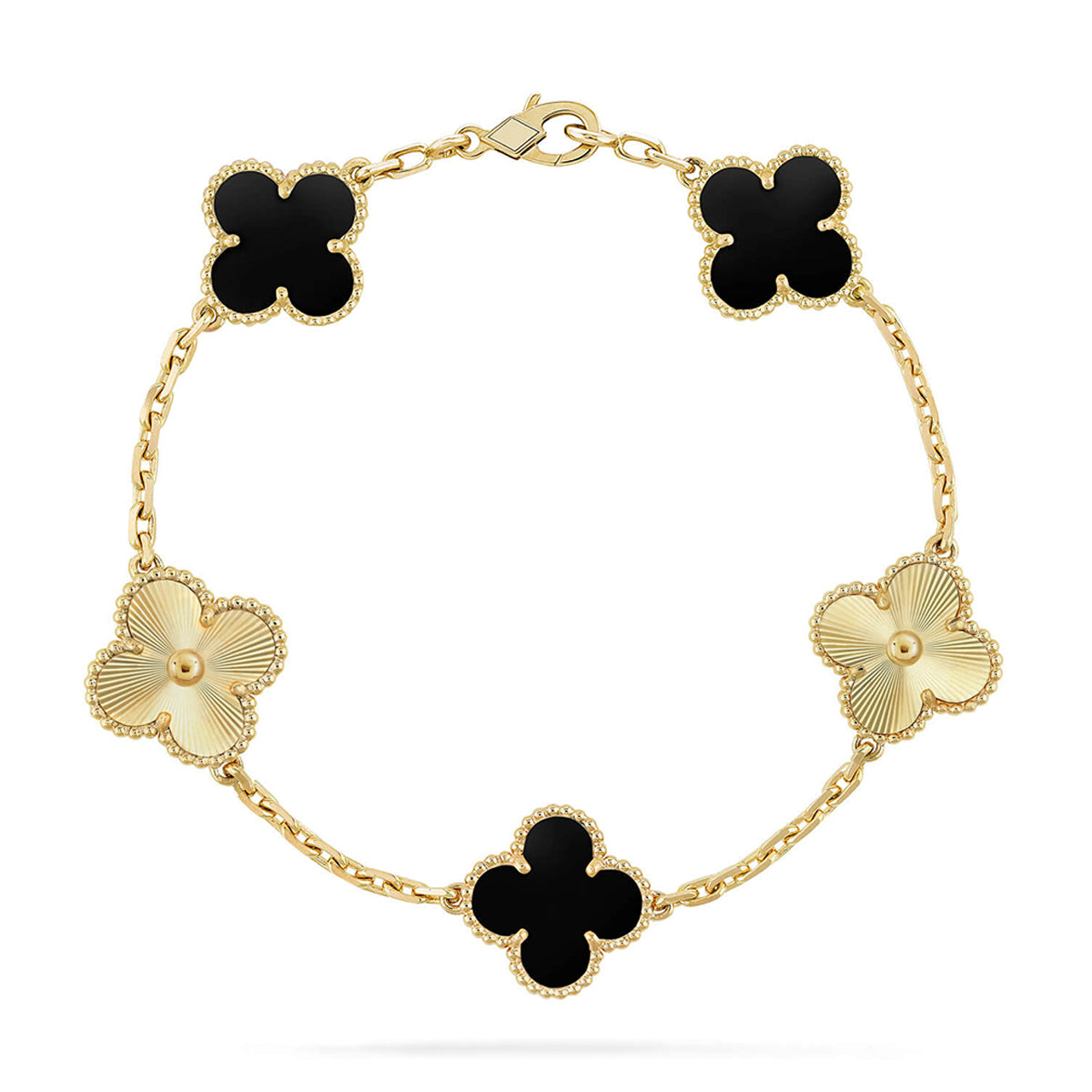 [Cadisa] CLOVER 5 MOTIF ONYXS BRACELET COLLECTION