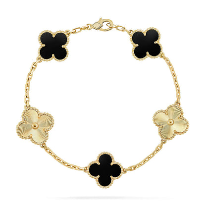 [Cadisa] CLOVER 5 MOTIF ONYXS BRACELET COLLECTION