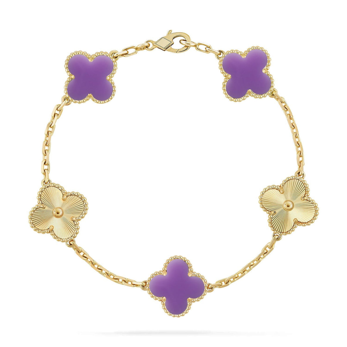 [Cadisa]CLOVER 5 MOTIF LIGHT PURPLE BRACELET COLLECTION