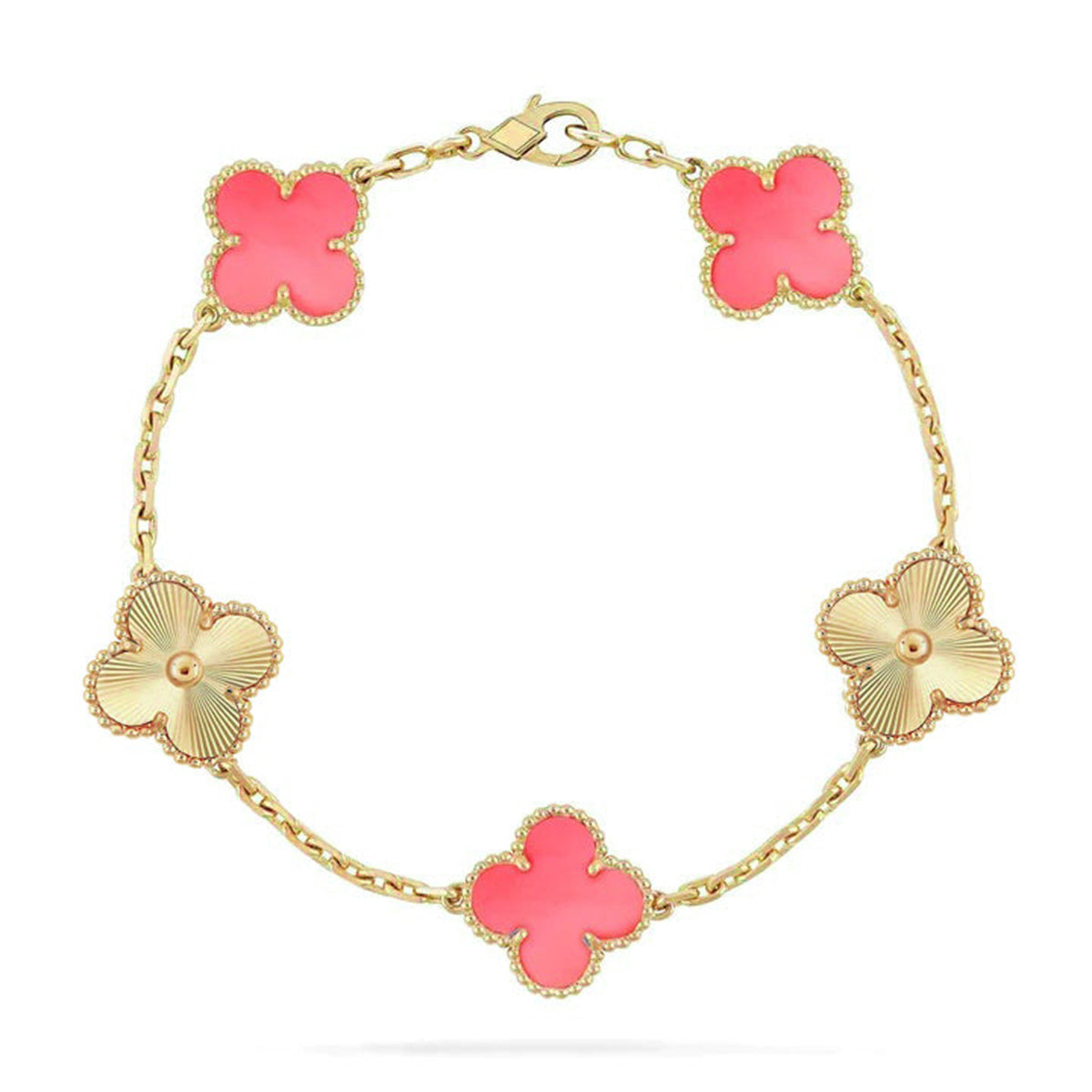 [Cadisa] CLOVER 5 MOTIFS  PINK MOP BRACELET COLLECTION