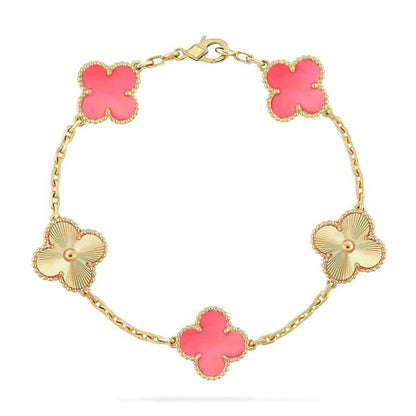 [Cadisa] CLOVER 5 MOTIFS  PINK MOP BRACELET COLLECTION