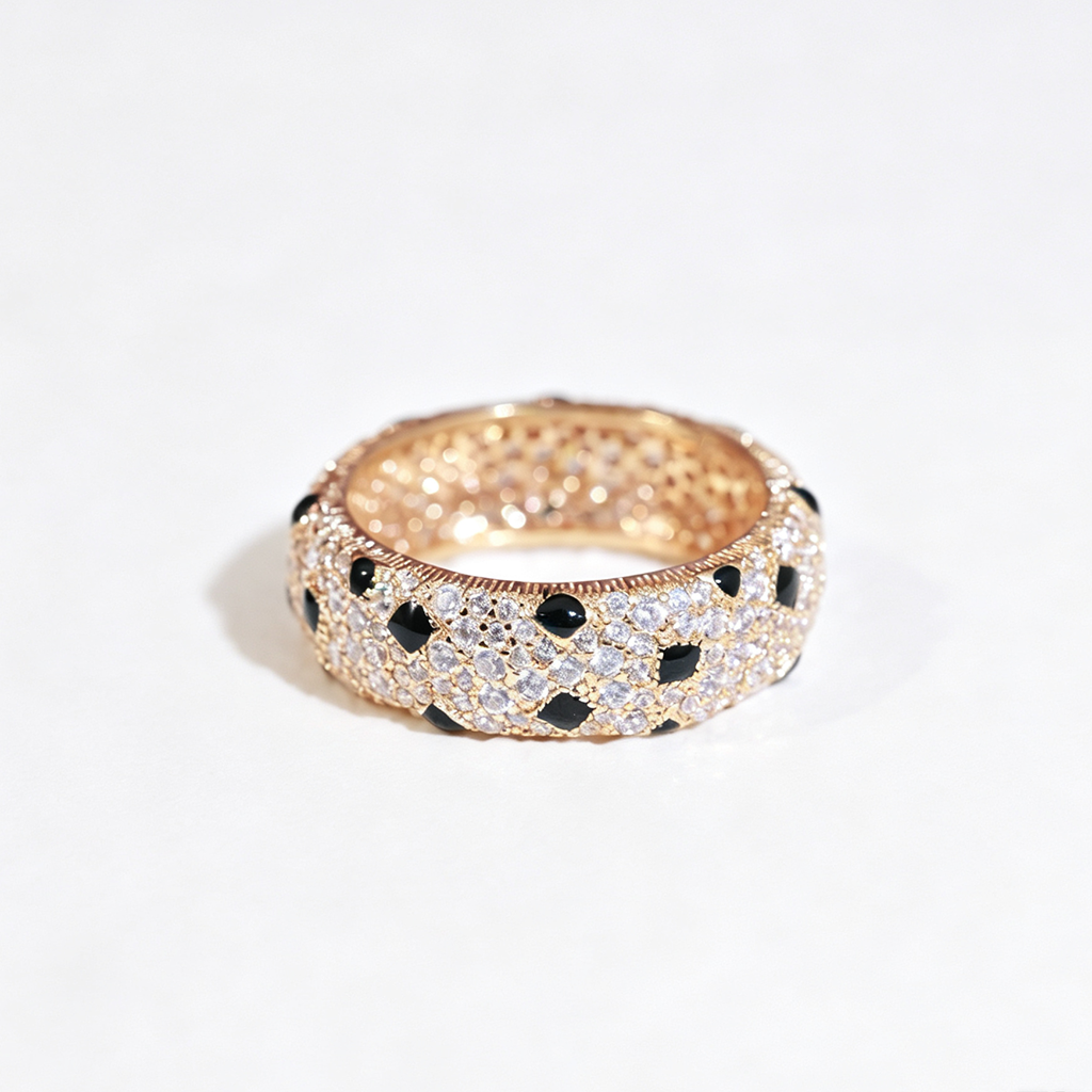 [Cadisa] PANTHERE SPOTTED FULL DIAMOND RING