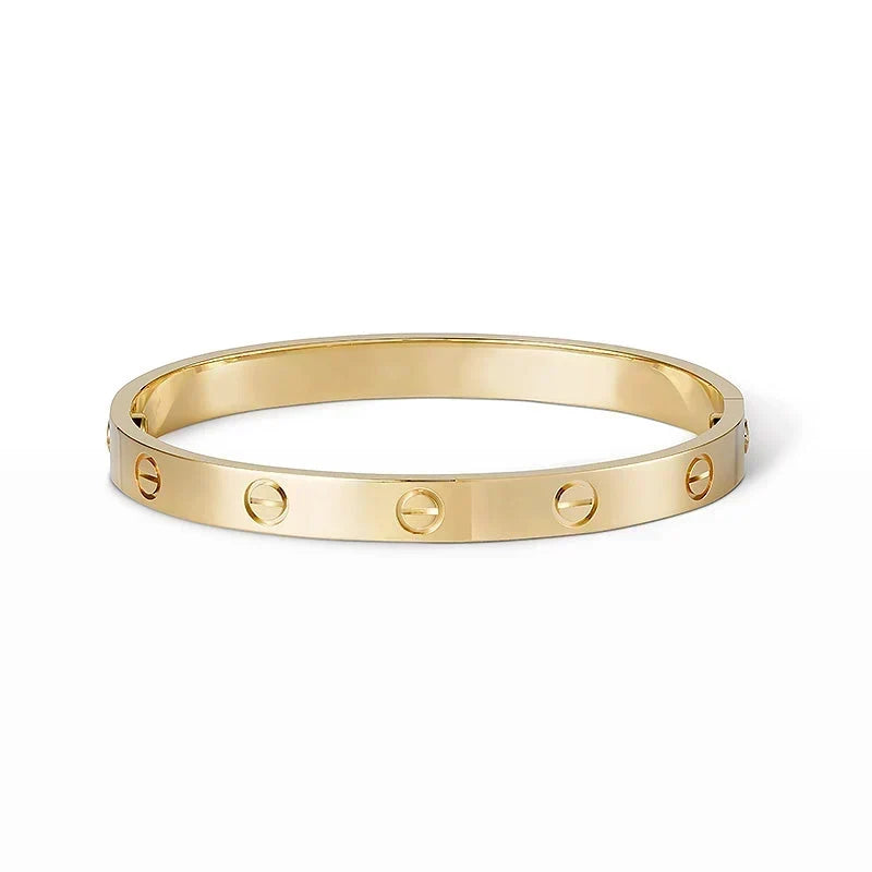[Cadisa] LOVE  Classic & Diamond-Paved Bracelet Stack Set