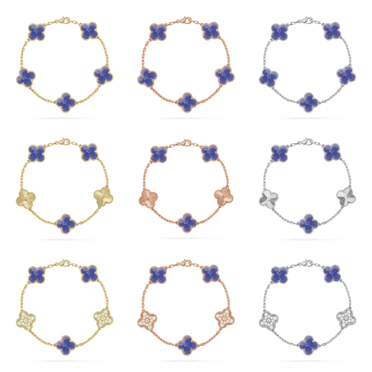 [Cadisa]CLOVER 5 MOTIF BLUE VEINS BRACELET COLLECTION